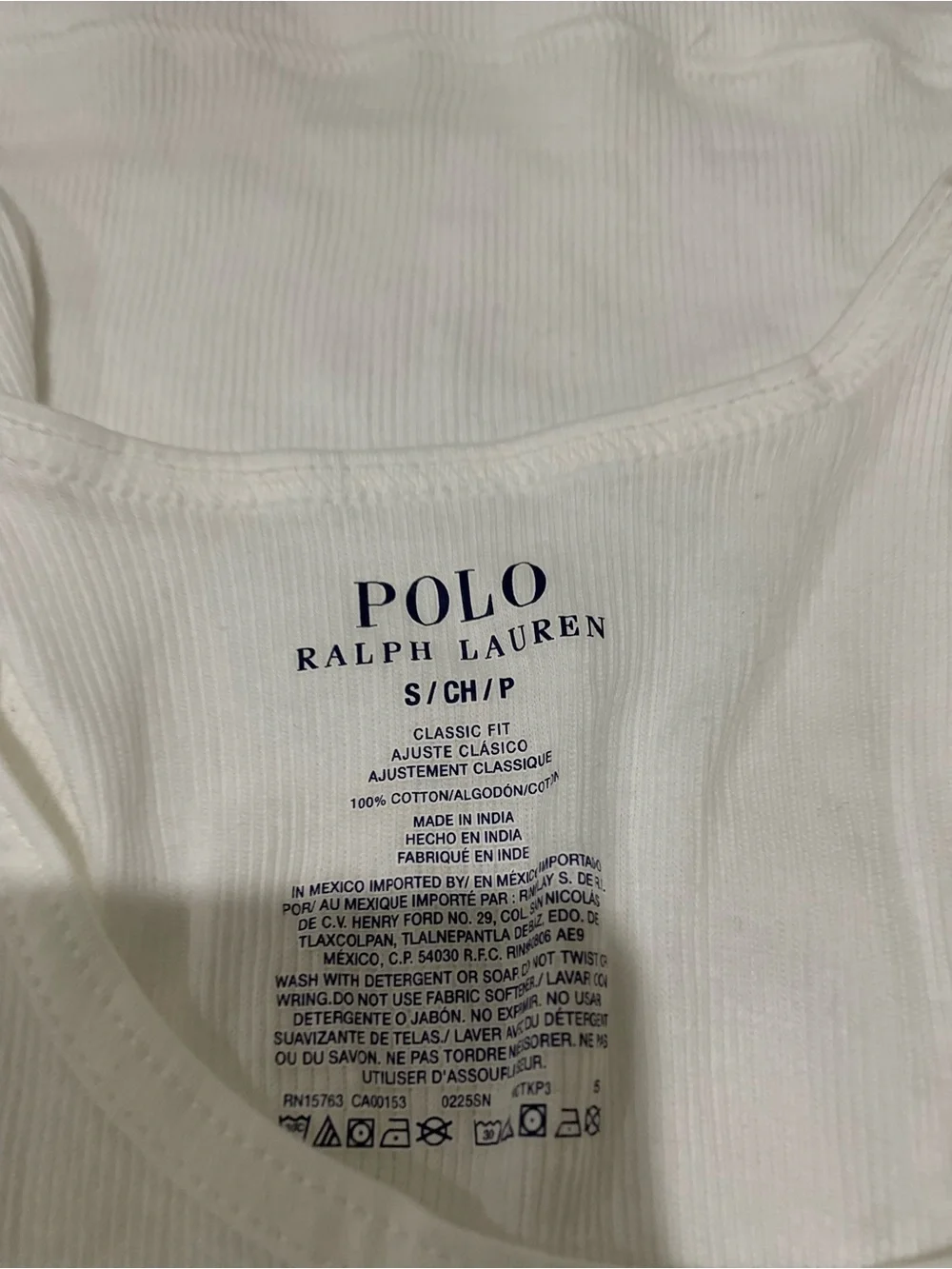 NWT  Polo Ralph Lauren Cotton Rib Tank Men’s Undershirt Size S